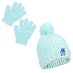 GIRLS STITCH SPARKLE BEANIE SET - LIGHT BLUE
