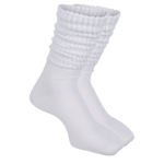 WOMENS RIB SLOUCH SOCKS 2 PAIRS - WHITE