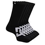 MENS LOGO CREW SOCKS 6 PAIRS - BLACK