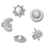 UNISEX SILVER ICONS SANDAL CHARMS 5 PACK - ASSORTED