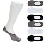 WOMENS MESH SUPER NO SHOW SOCKS 6 PAIRS - GREY