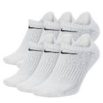 MENS LARGE EVERYDAY CUSHIONED NO SHOW SOCKS 6 PAIRS - WHITE