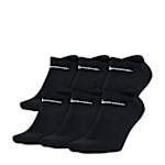 MENS LARGE NO SHOW SOCKS 6 PAIRS - BLACK