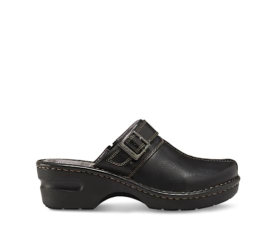 Eastland Mae Womens Round Closed Toe Clogs, 7 Wide, Black