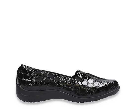 Easy Street Purpose Flats - Black Patent Croco