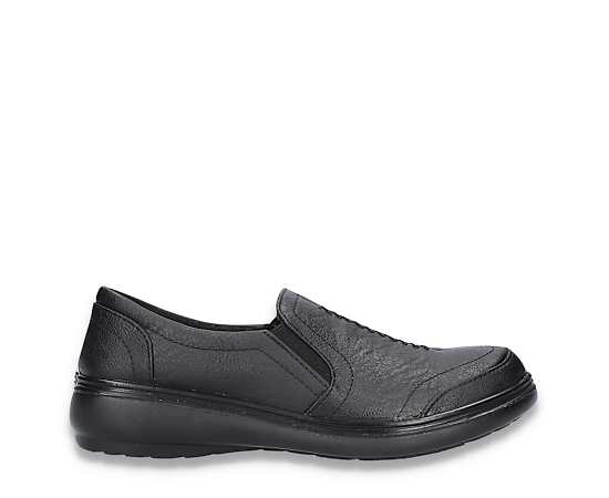 Easy Street Ultimate Womens Round Closed Toe Slip-On Shoe, 10 Wide, Black