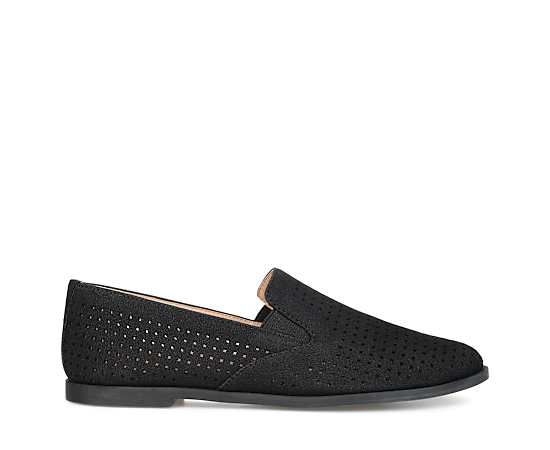 Journee Collection Women's Lucie Perforated Slip On Loafers - Black