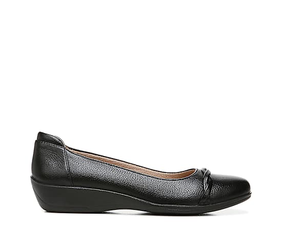 LifeStride Women's Impact Ballet Flats - Black Faux Leather