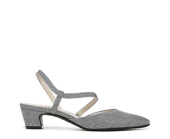 LifeStride Minimalist Pump Shoes (Pewter Rhinestone Fabric) 6.5 W