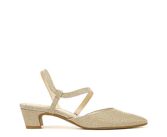 LifeStride Minimalist Pump Shoes (Light Gold Rhinestone Fabric) 10.0 M