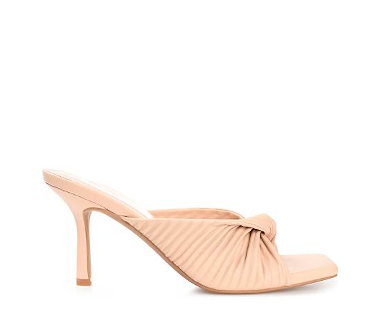 Journee Collection Greer Womens Round Open Toe Stiletto Heel Pumps, 7 Medium, Beige