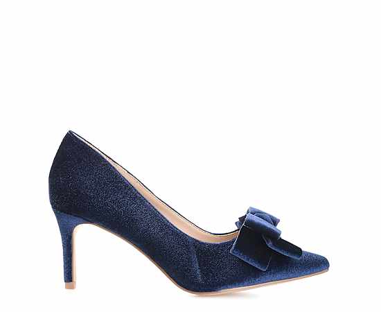 Journee Collection Crystol Womens Pointed Closed Toe Stiletto Heel Pumps, 9 Medium, Blue