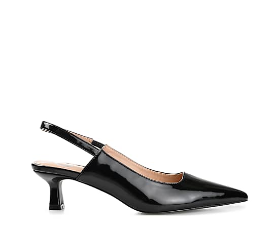 Journee Collection Paulina Womens Pointed Closed Toe Spool Heel Pumps, 7 Medium, Black