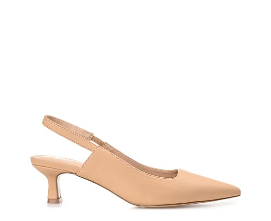 Journee Collection Paulina Womens Pointed Closed Toe Spool Heel Pumps, 7 Medium, Brown
