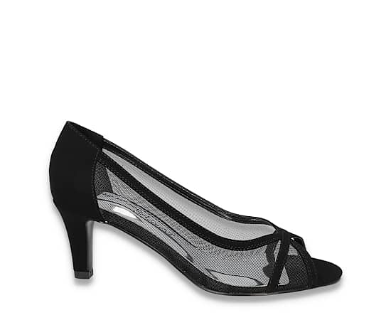 Womens Easy Street Picaboo Suede Peep Toe Pumps
