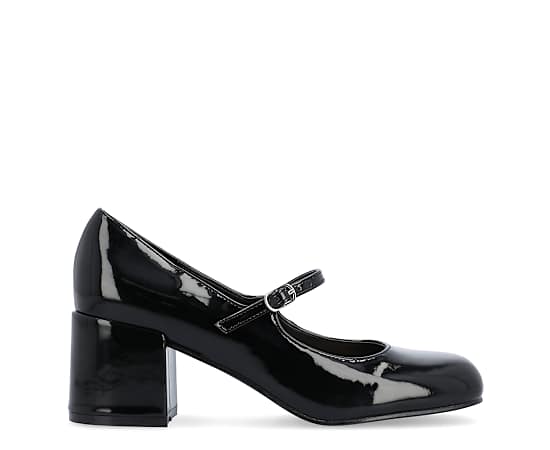 Journee Collection Okenna Womens Square Closed Toe Block Heel Pumps, 7 Medium, Black