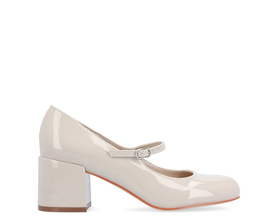 Journee Collection Okenna Womens Square Closed Toe Block Heel Pumps, 9 Medium, Gray