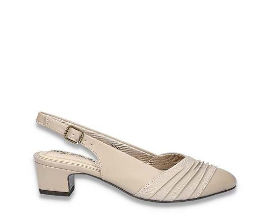 Easy Street Bates Womens Round Closed Toe Block Heel Pumps, 6 Narrow, Brown