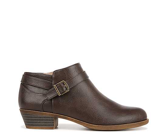 LifeStride Alexander Shootie Ankle Boots (Brown Faux Leather) 9.5 W