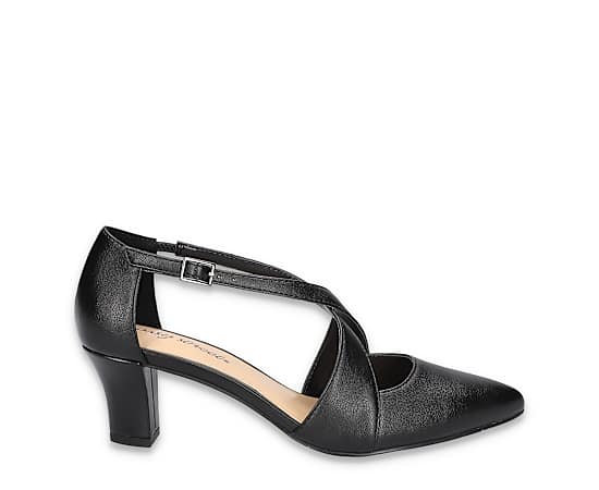 Easy Street Women's Elegance Cross Strap Front Pumps - Black