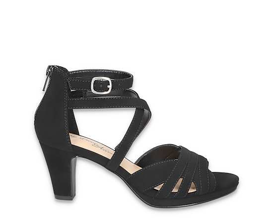 Easy Street Crissa Womens Round Open Toe Stiletto Heel Pumps, 7 Medium, Black