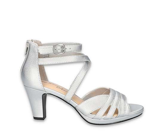 Easy Street Women's Crissa Dress Sandals - Silver Satin