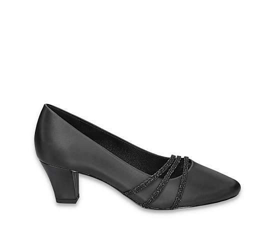 Easy Street Cristiny Women's Pumps, Size: 6.5 XW, Black Satin