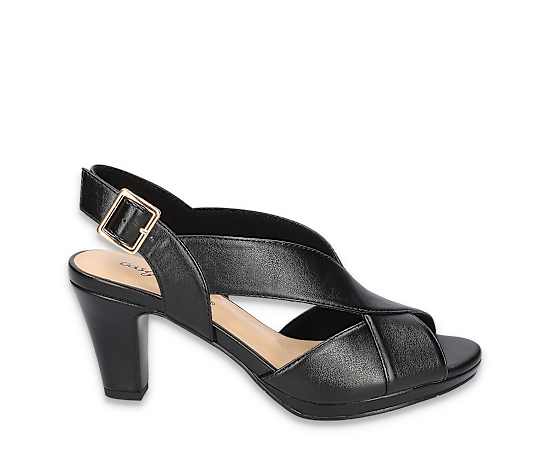Easy Street Womens Christy Heeled Sandals, 6 1/2 Medium, Black