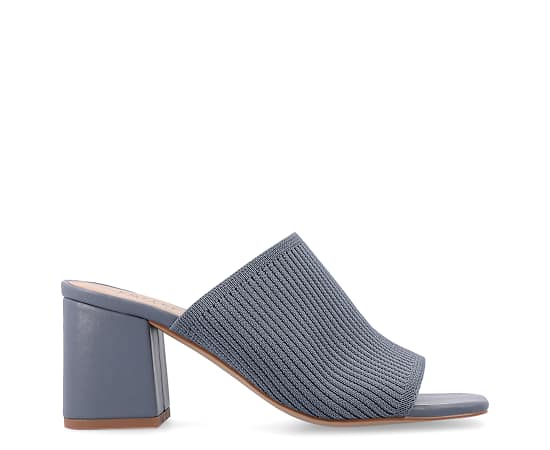 Journee Collection Women's Lorenna Block Heel Slide Sandals - Blue