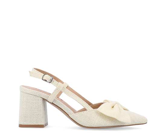 Journee Collection Women's Tailynn Block Heel Pumps - Cream