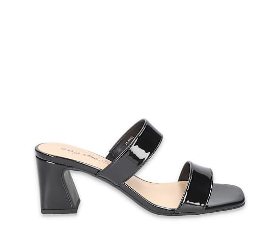 Easy Street Women's Clovelle Slip-On Block Heel Sandals - Black Patent