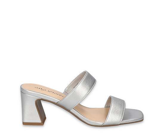 Easy Street Women's Clovelle Slip-On Block Heel Sandals - Silver