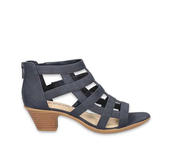 Easy Street Womens Marg Heeled Sandals, 7 Extra Wide, Blue