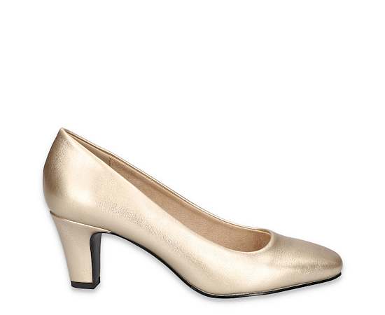 Easy Street Womens Poet Stiletto Heel Pumps, 7 Extra Wide, Yellow