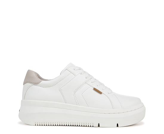 Dr. Scholl's Women's Sadie Lace Up Sneaker Shoes White Faux Leather DRSCH 7.5 M