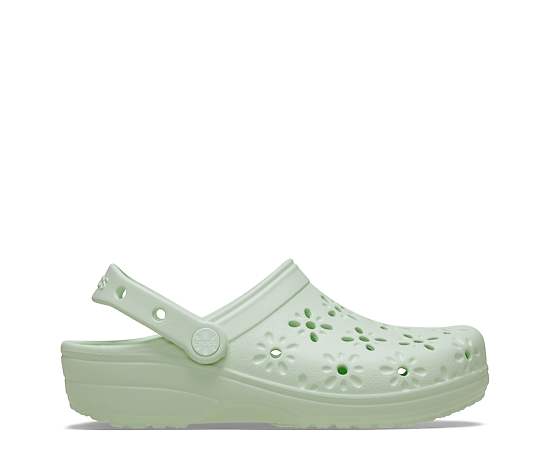 CROCS-WOMENS CLASSIC FLORAL CUT OUT CLOG