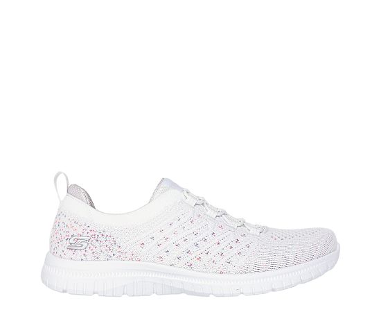 Skechers Women's Virtue - Show Runner Sneaker | Size 10.0 | White | Vegan | Machine Washable