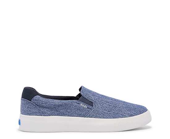 Keds Women's Pursuit Flecked Chambray Slip On Canvas Sneakers in Navy size Women's 7.5 / Men's 5.5 - M