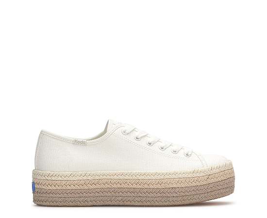 WOMENS TRIPLE UP CANVAS JUTE PLATFORM SNEAKER