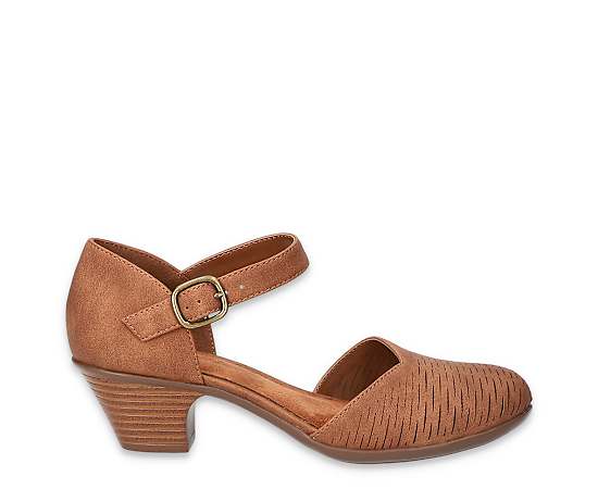 Easy Street Women's Justina Block Heel Sandals - Tan