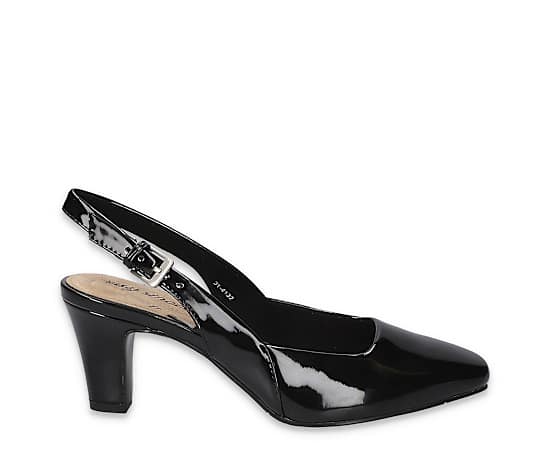 Easy Street Women's Ritsa Square Toe Slingback Pumps - Black Patent