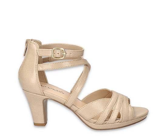 Easy Street Women's Crissa Buckle Dress Sandals - Nude Pearlized