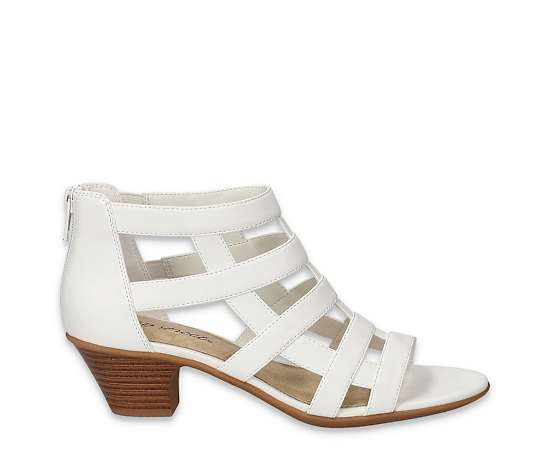 Easy Street Women's Marg Gladiator Block Heel Sandals - White