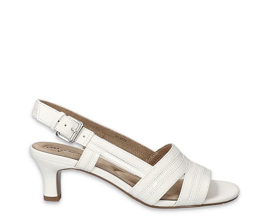 Easy Street Women's Meghan Slingback Heeled Sandals - White