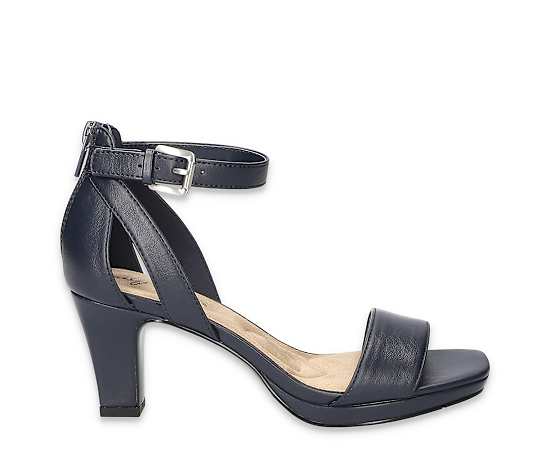Womens Easy Street Ro Square Toe Heeled Strappy Sandals
