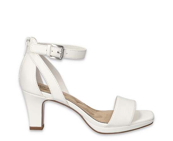 Easy Street Women's Ro Square Toe Heeled Sandals - White