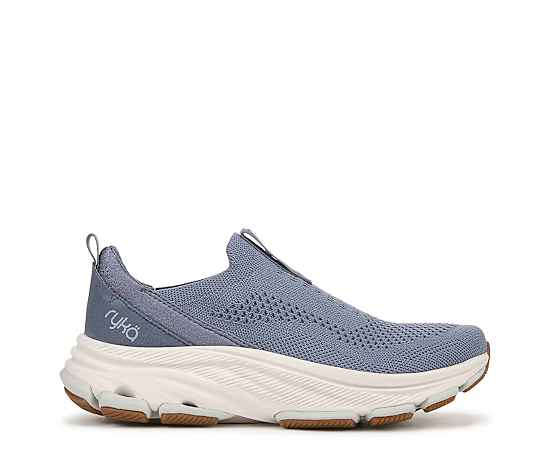 Ryka Devotion Max Knit Sneakers Flintstone Blue Knit Fabric 11.0 W Slip On, Arch Support, Lightweight