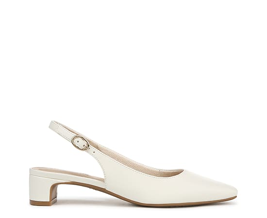 LifeStride Women's Lorena Pointed Toe Slingback Pumps - Bright White