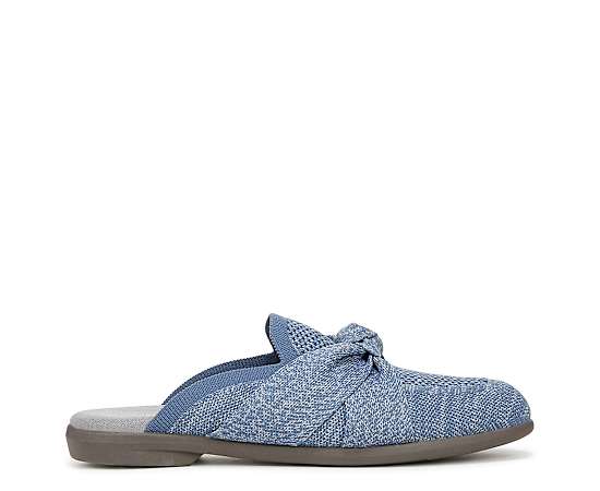 LifeStride Women's Kissed-Mule Washable Mules - Elemental Blue Knit Fabric