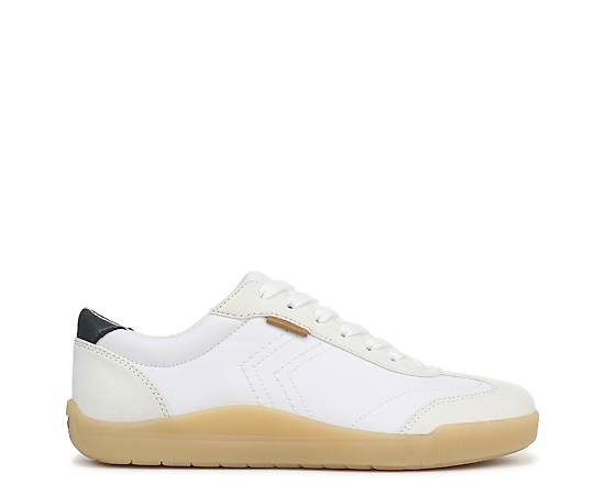 Dr. Scholl's Women's Be True Court Inspired Lace Up Sneakers - White Oxide Faux Leather/Microfiber